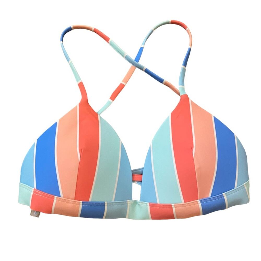 NWT Southern Tide M Bikini Top Flamingo Pink Pattern Coastal Contemporary